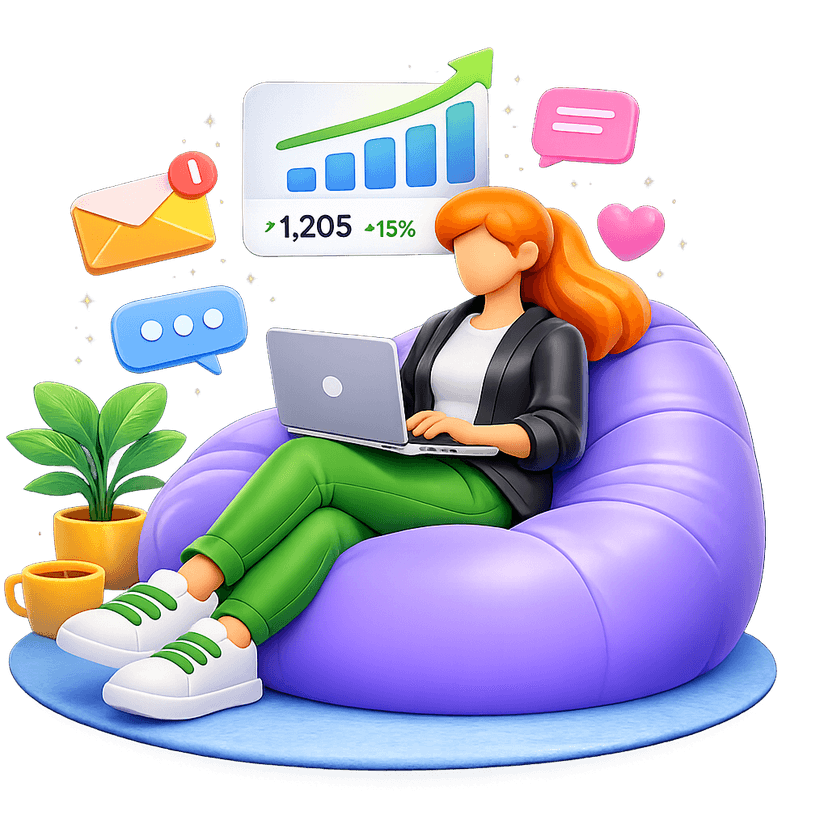 Personnage avec ordinateur